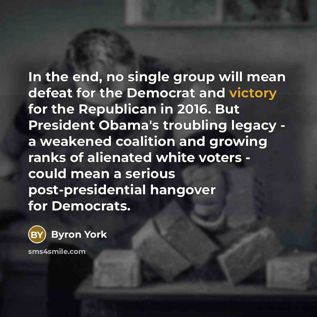 “In the end, no single group will mean defeat for…” quote by Byron York