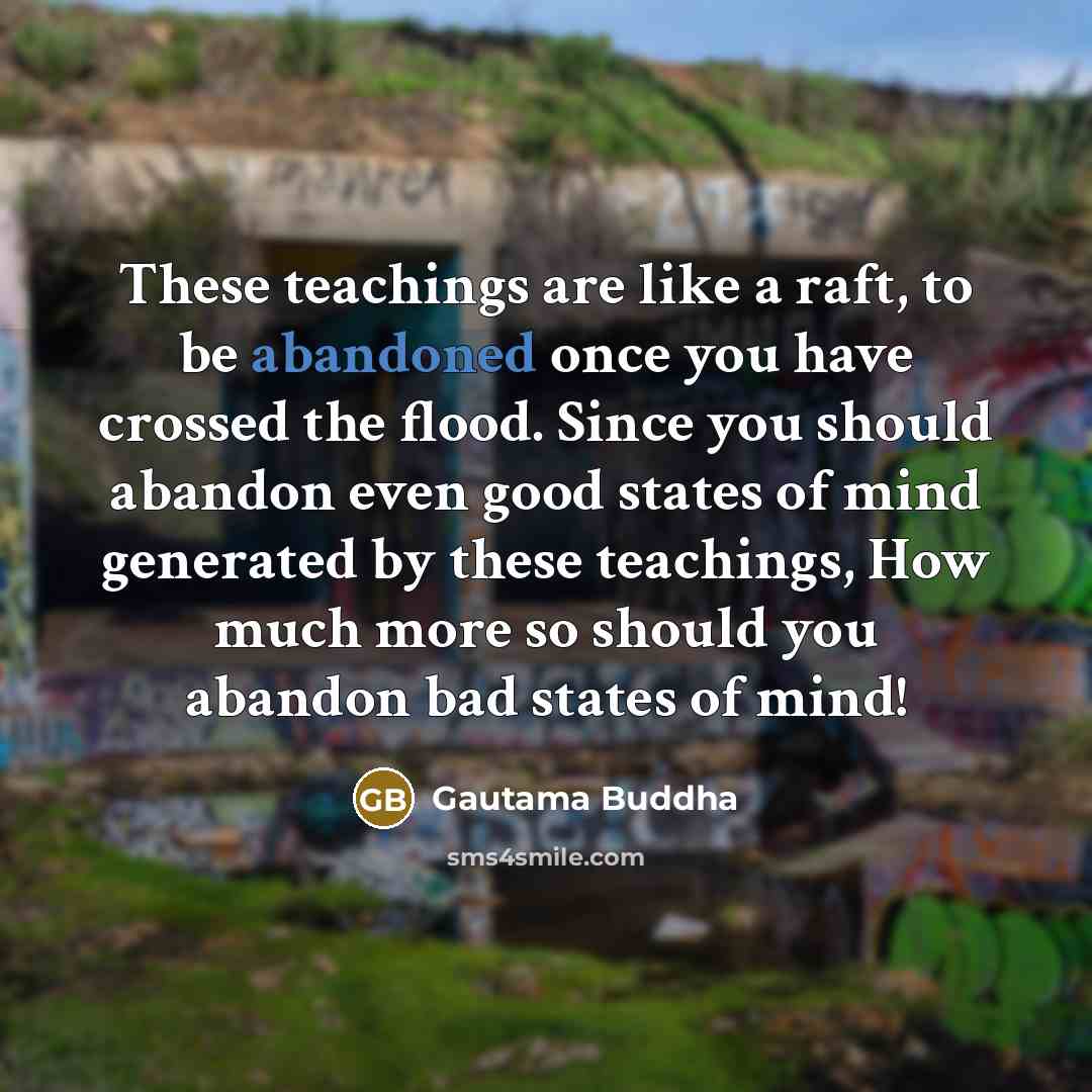 “These teachings are like a raft, to be abandoned once…” quote by Gautama Buddha