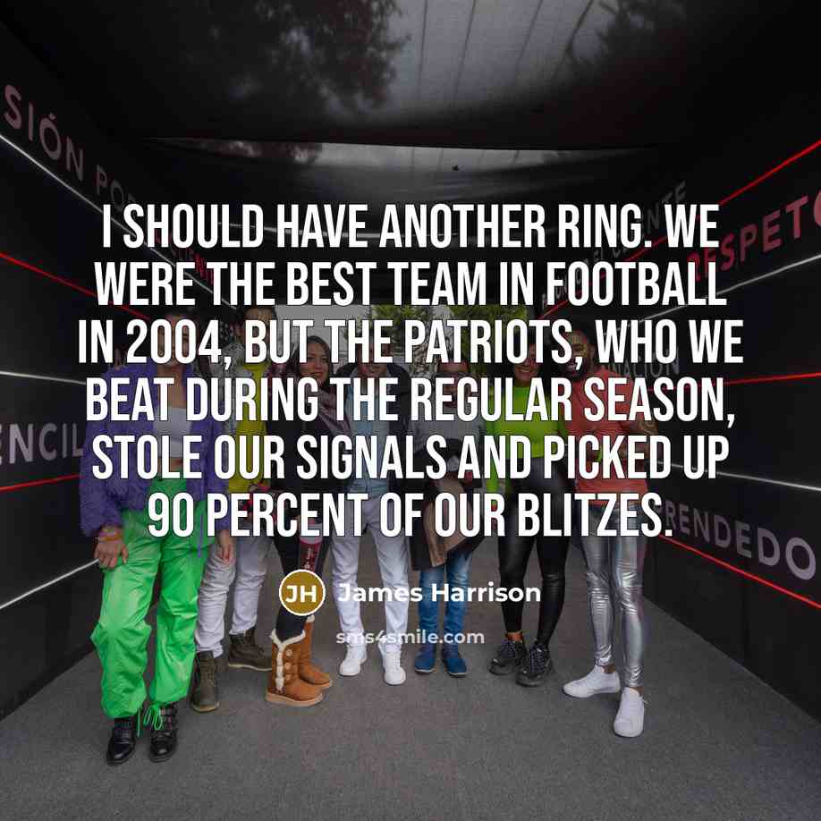 “I should have another ring. We were the best team…” quote by James Harrison