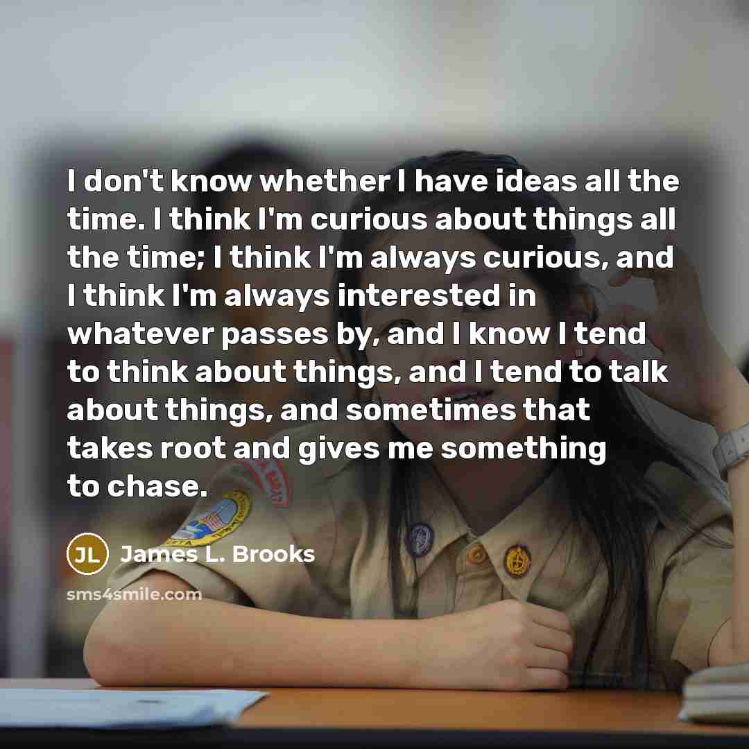 “I don't know whether I have ideas all the time.…” quote by James L. Brooks