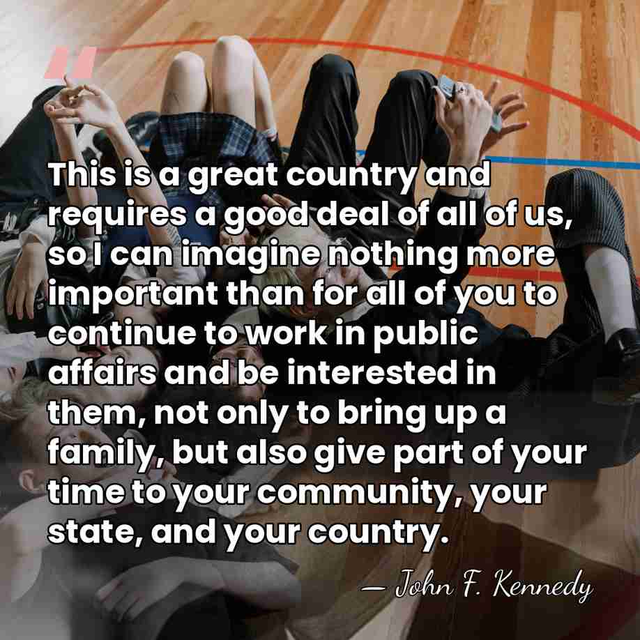This is a great country and requires a good deal of all&hellip; - John F. Kennedy