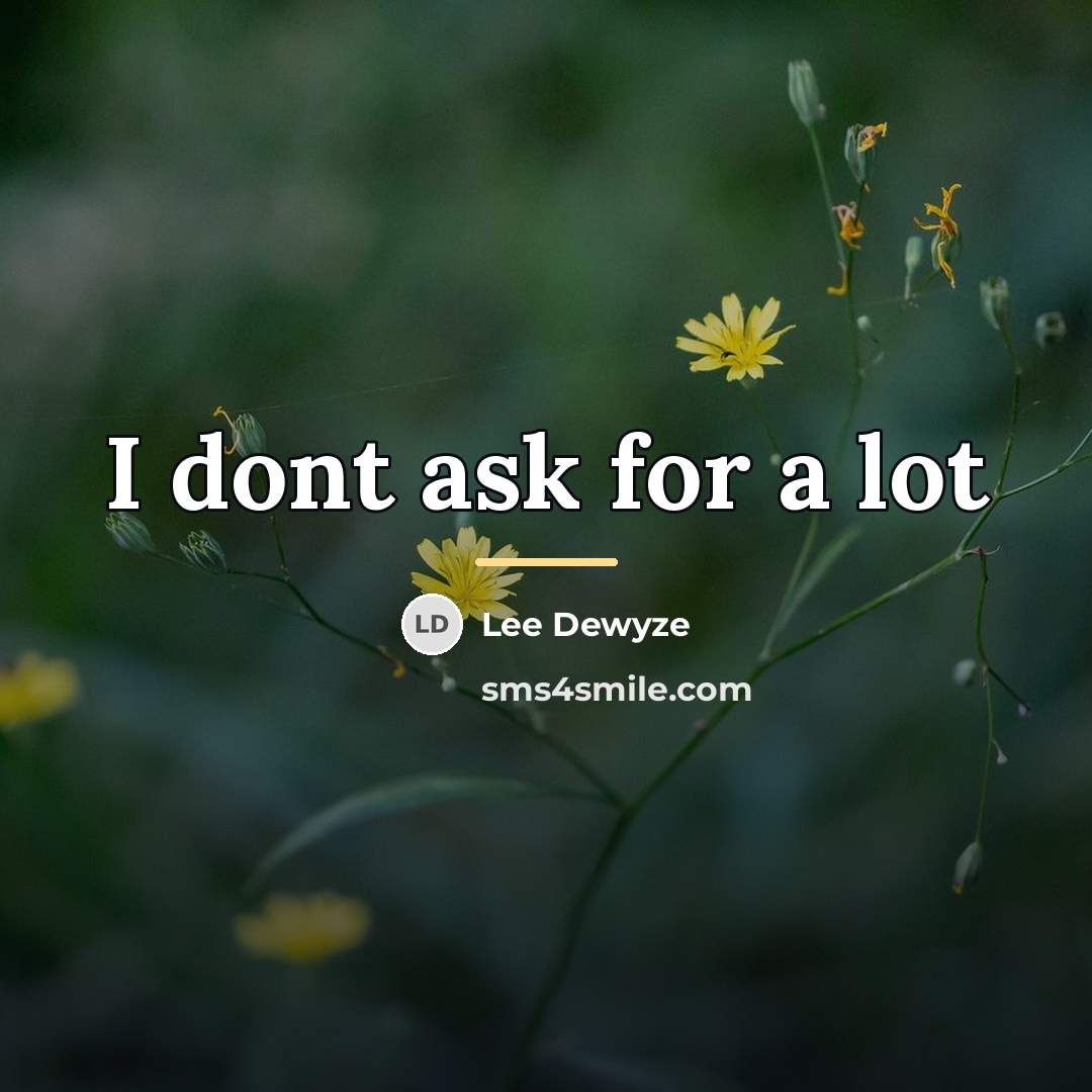 “I dont ask for a lot…” quote by Lee Dewyze