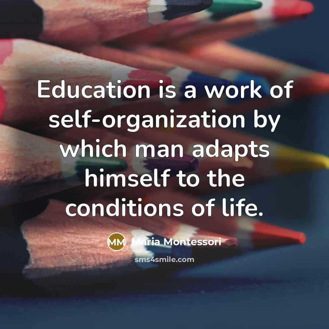 “Education is a work of self-organization by which man adapts…” quote by Maria Montessori