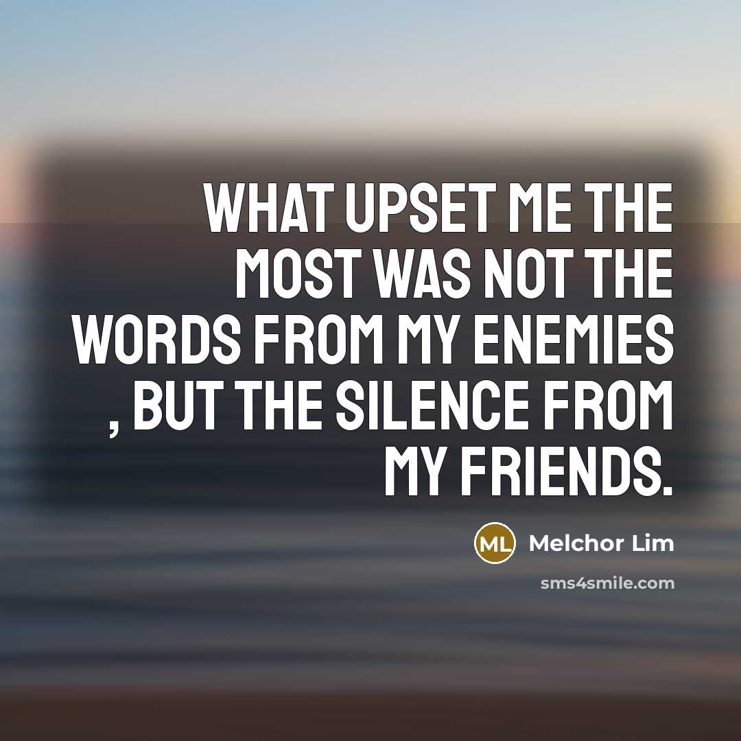 “What upset me the most was not the words from…” quote by Melchor Lim