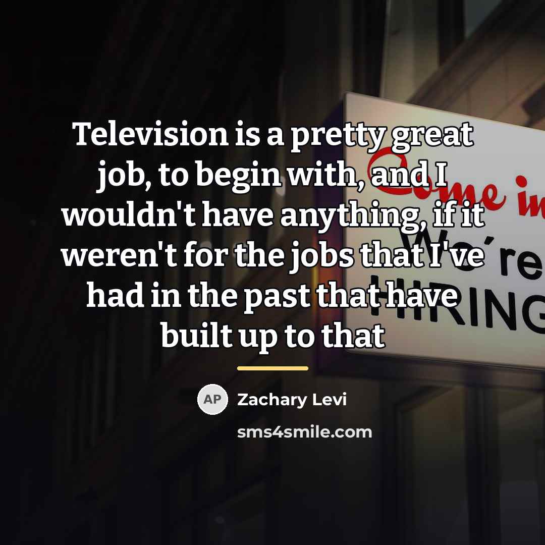 “Television is a pretty great job, to begin with, and…” quote by Zachary Levi
