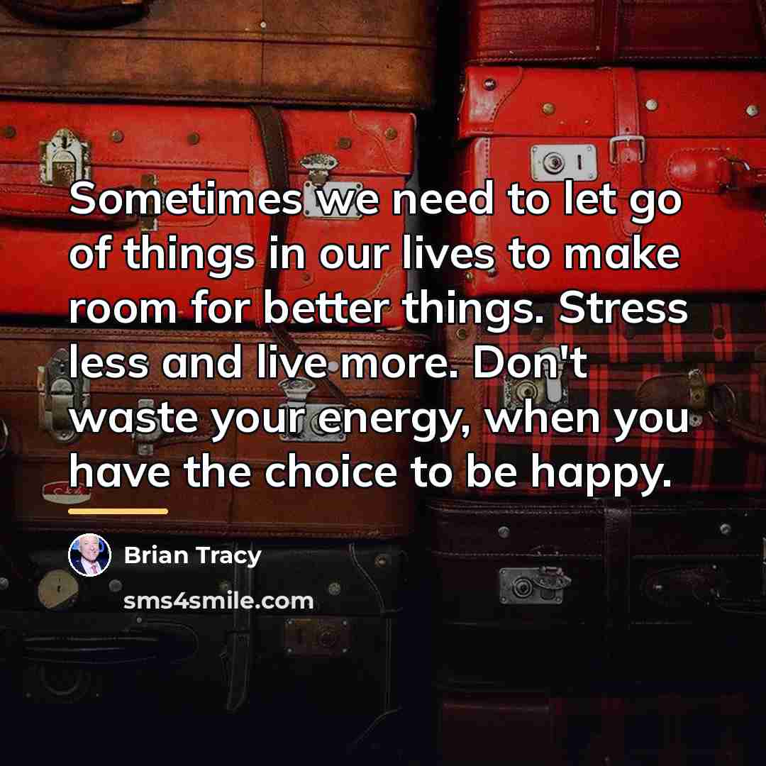 “Sometimes we need to let go of things in our…” quote by Brian Tracy