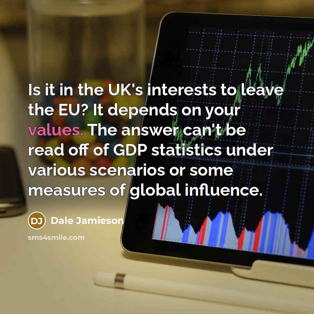 “Is it in the UK's interests to leave the EU?…” quote by Dale Jamieson