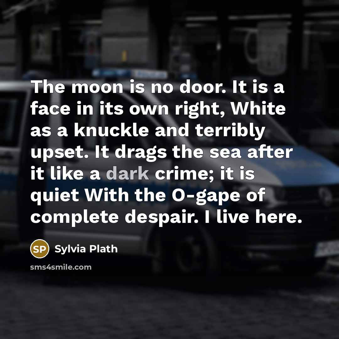 “The moon is no door. It is a face in…” quote by Sylvia Plath