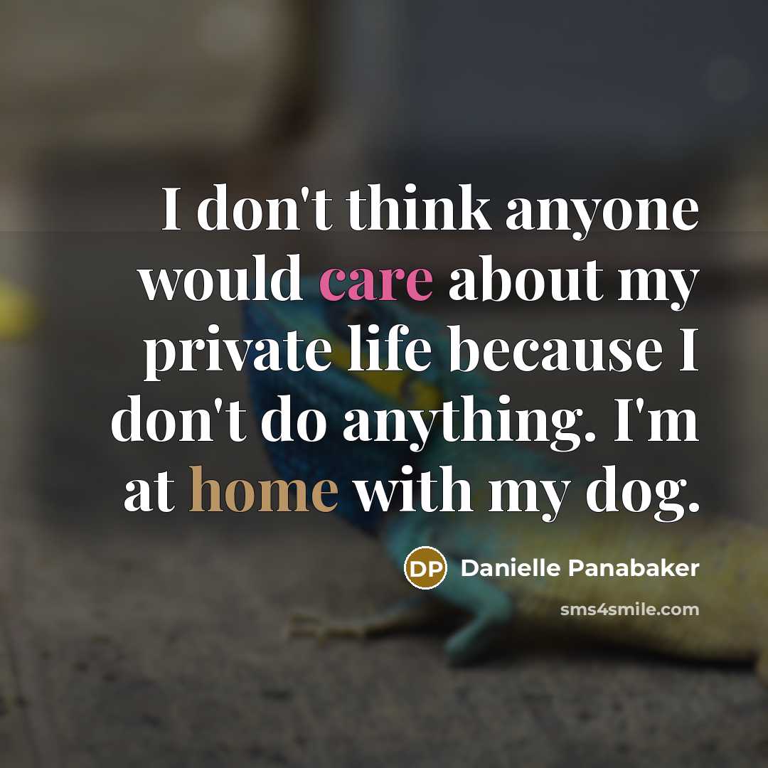 “I don't think anyone would care about my private life because I don't do anything. I'm at home with my dog.” quote by Danielle Panabaker