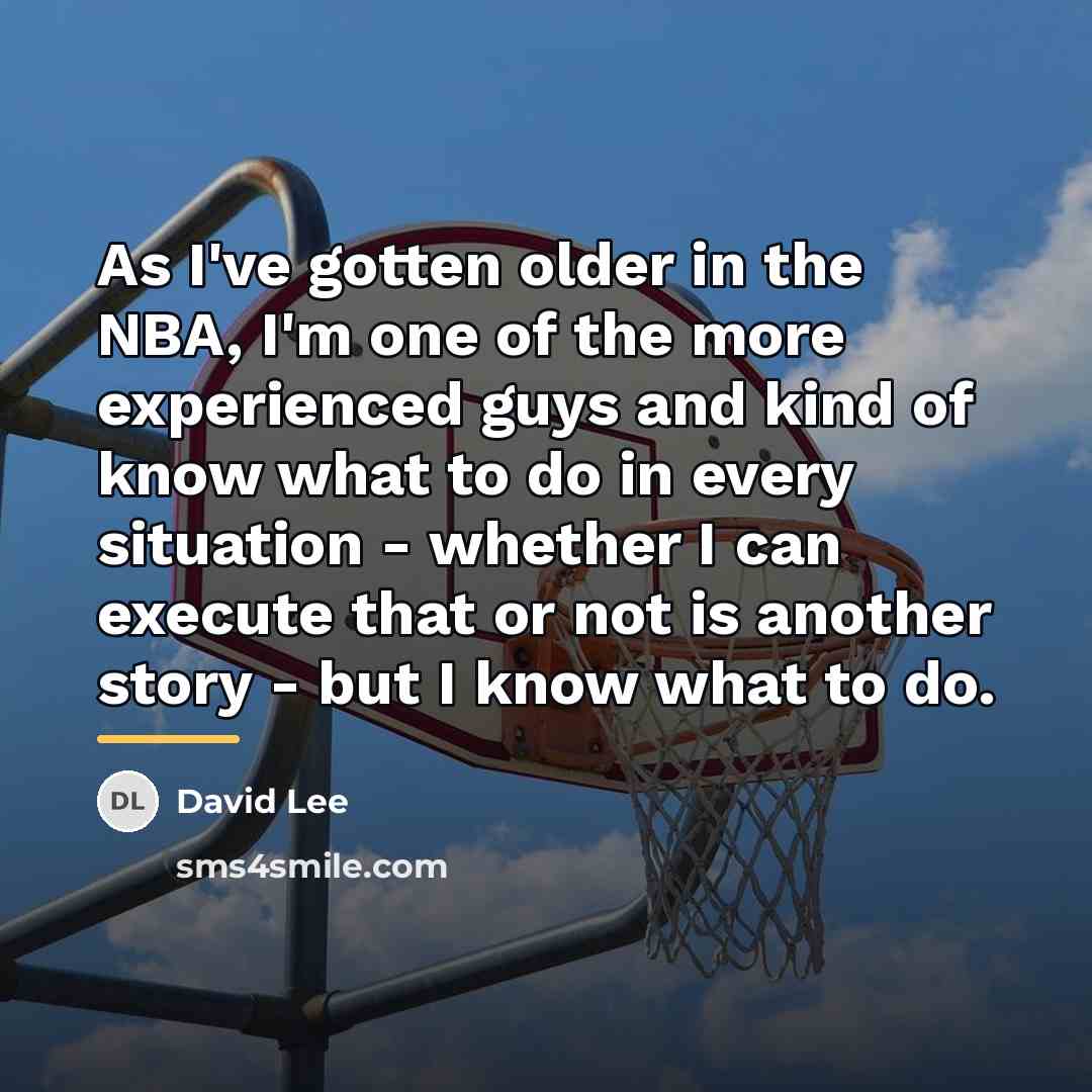 “As I've gotten older in the NBA, I'm one of…” quote by David Lee