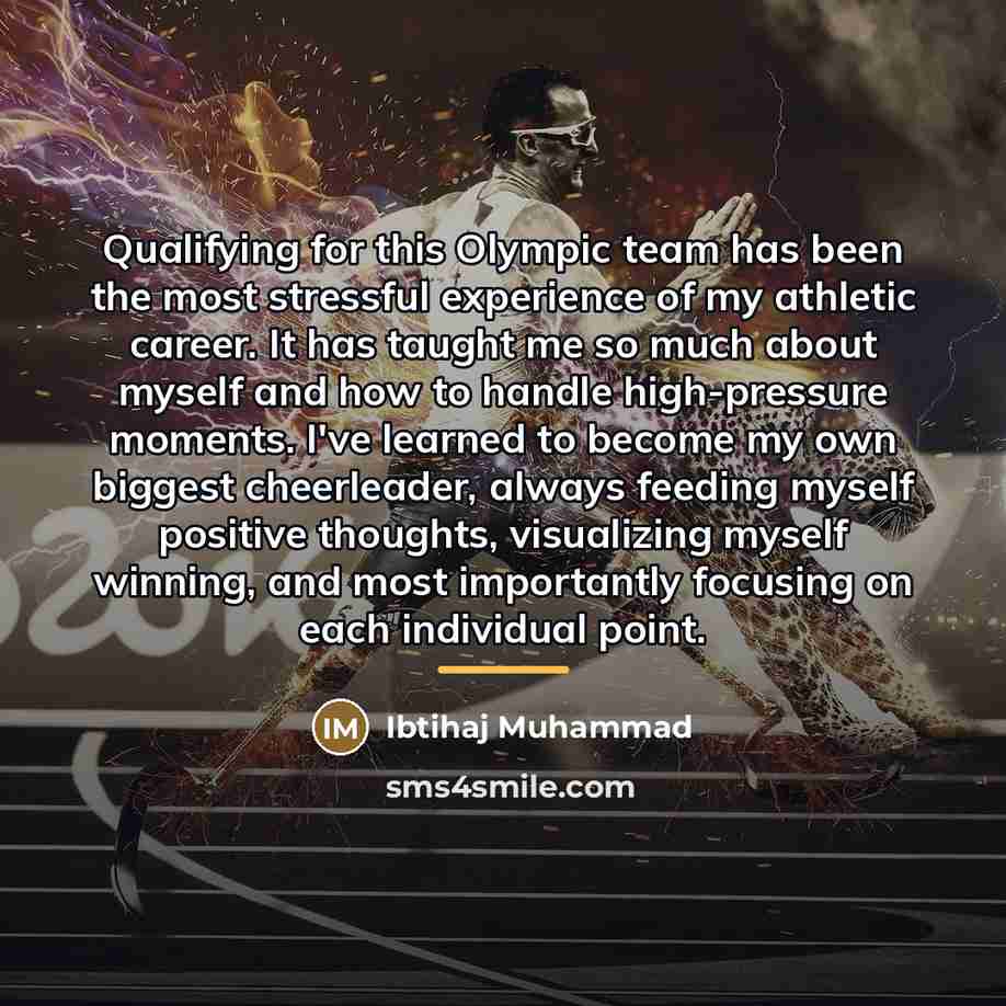 “Qualifying for this Olympic team has been the most stressful…” quote by Ibtihaj Muhammad