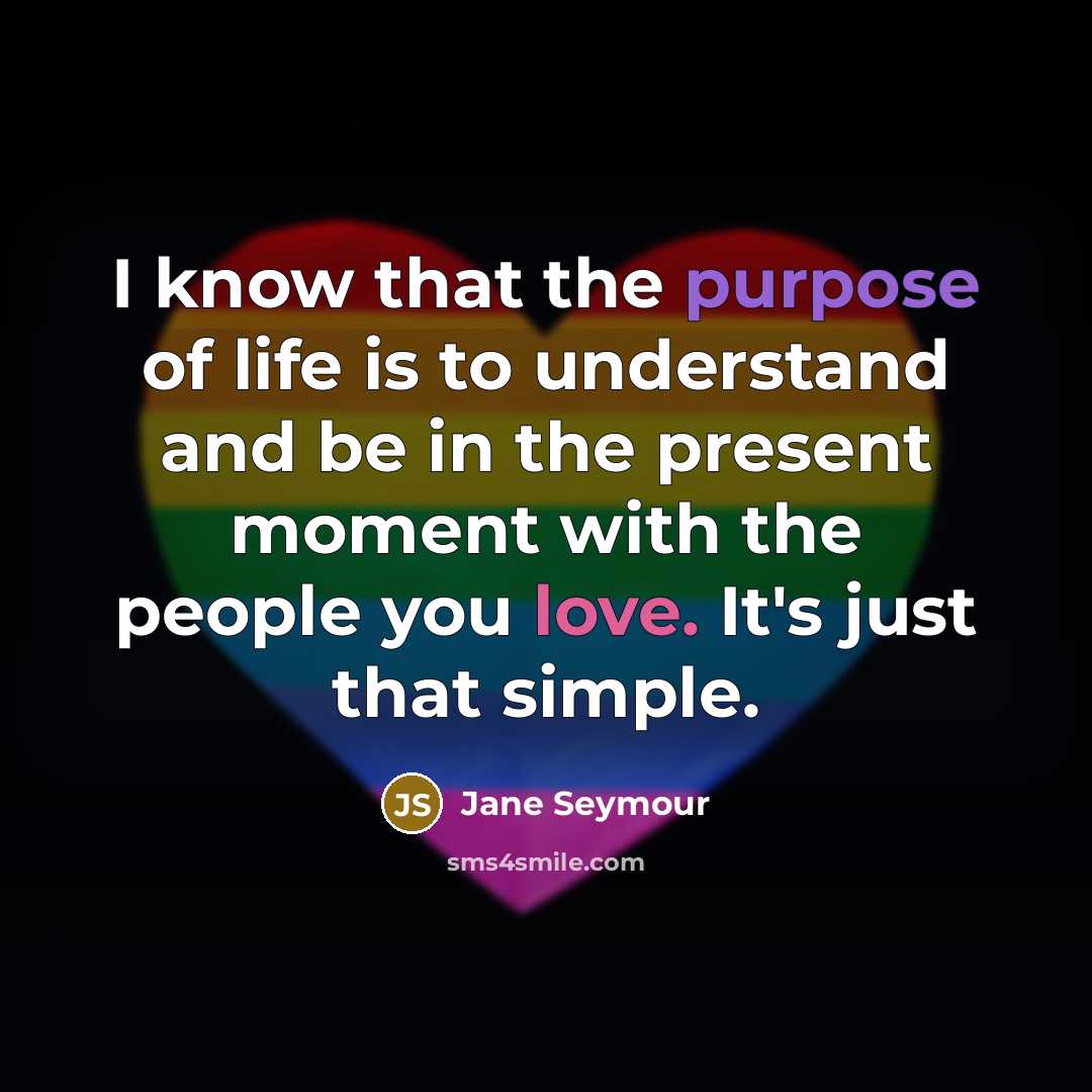 “I know that the purpose of life is to understand…” quote by Jane Seymour