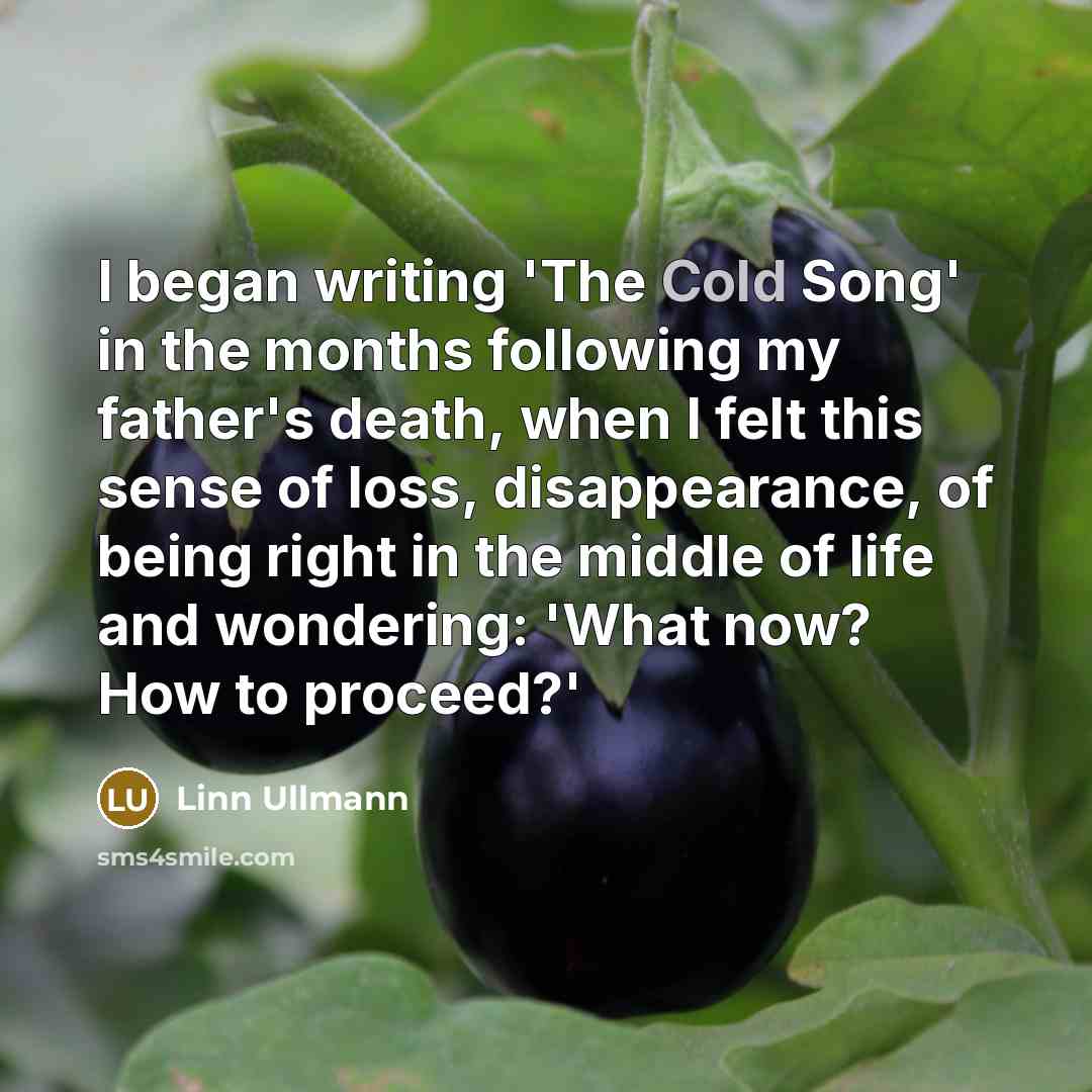 “I began writing 'The Cold Song' in the months following…” quote by Linn Ullmann