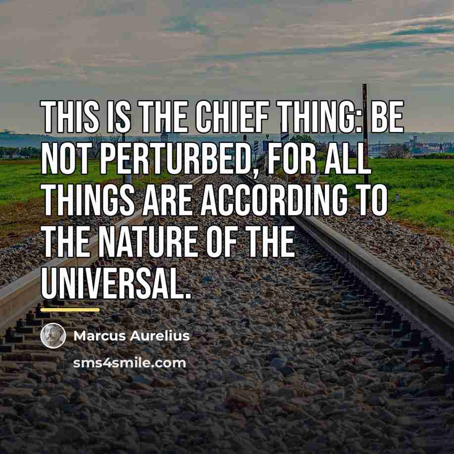 “This is the chief thing: be not perturbed, for all…” quote by Marcus Aurelius