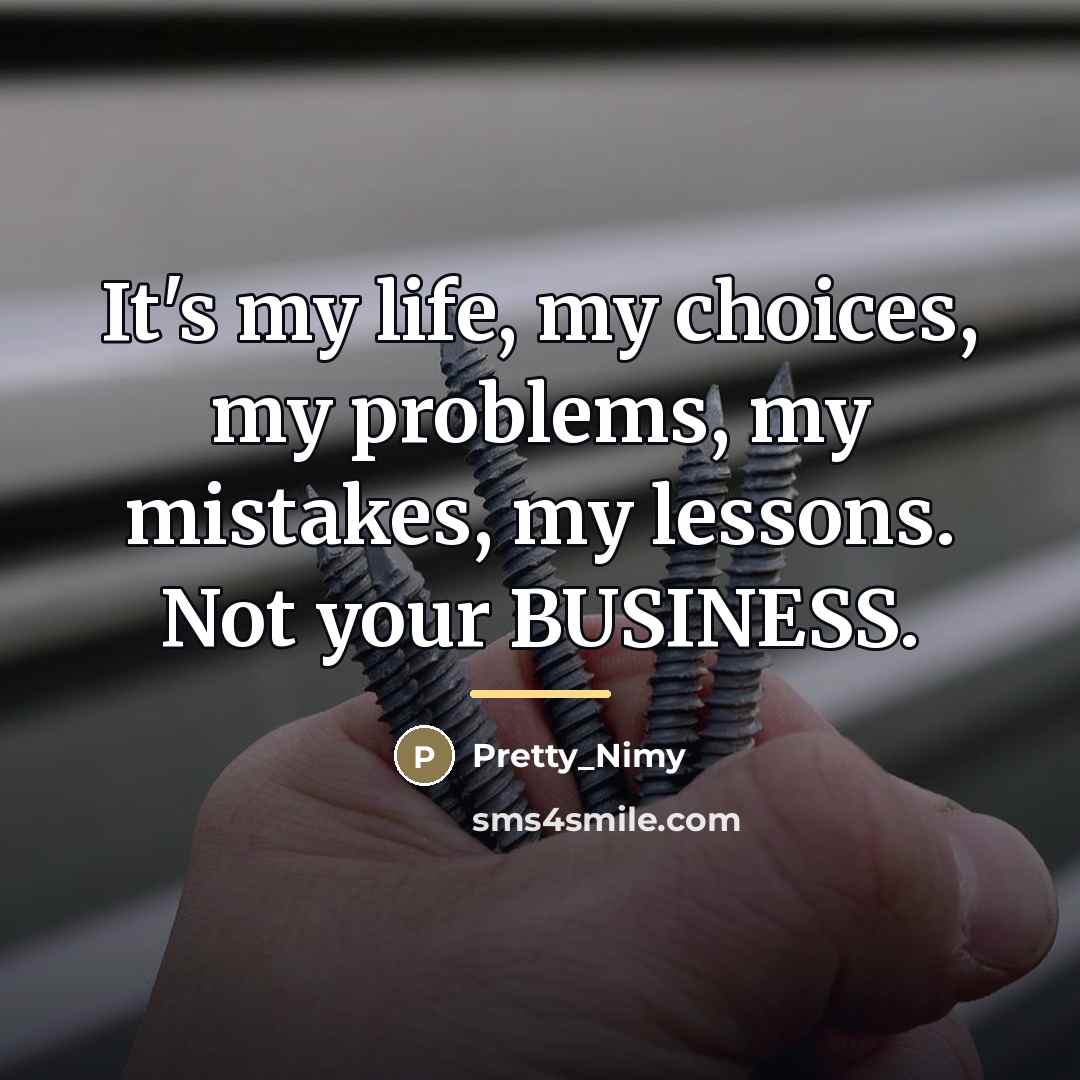 “It's my life, my choices, my problems, my mistakes, my…” quote by Pretty_Nimy
