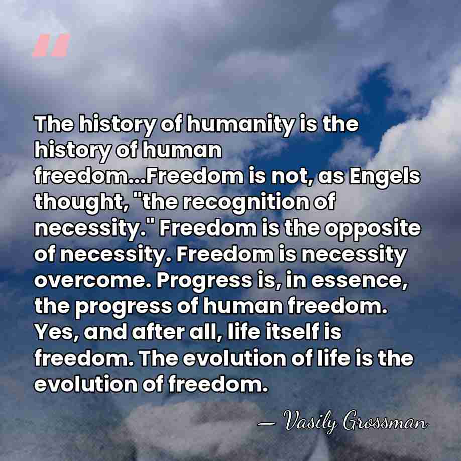The history of humanity is the history of human freedom...Freedom is not,&hellip; - Vasily Grossman