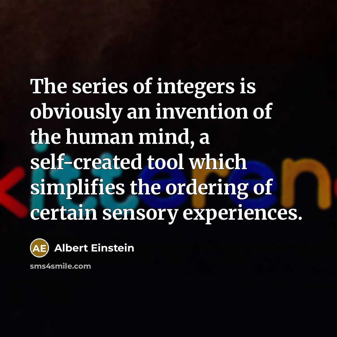 “The series of integers is obviously an invention of the…” quote by Albert Einstein