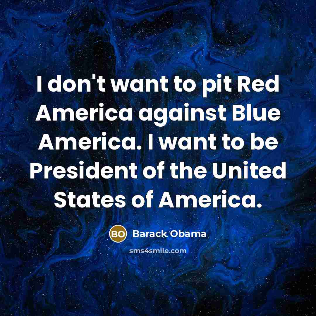 “I don't want to pit Red America against Blue America.…” quote by Barack Obama