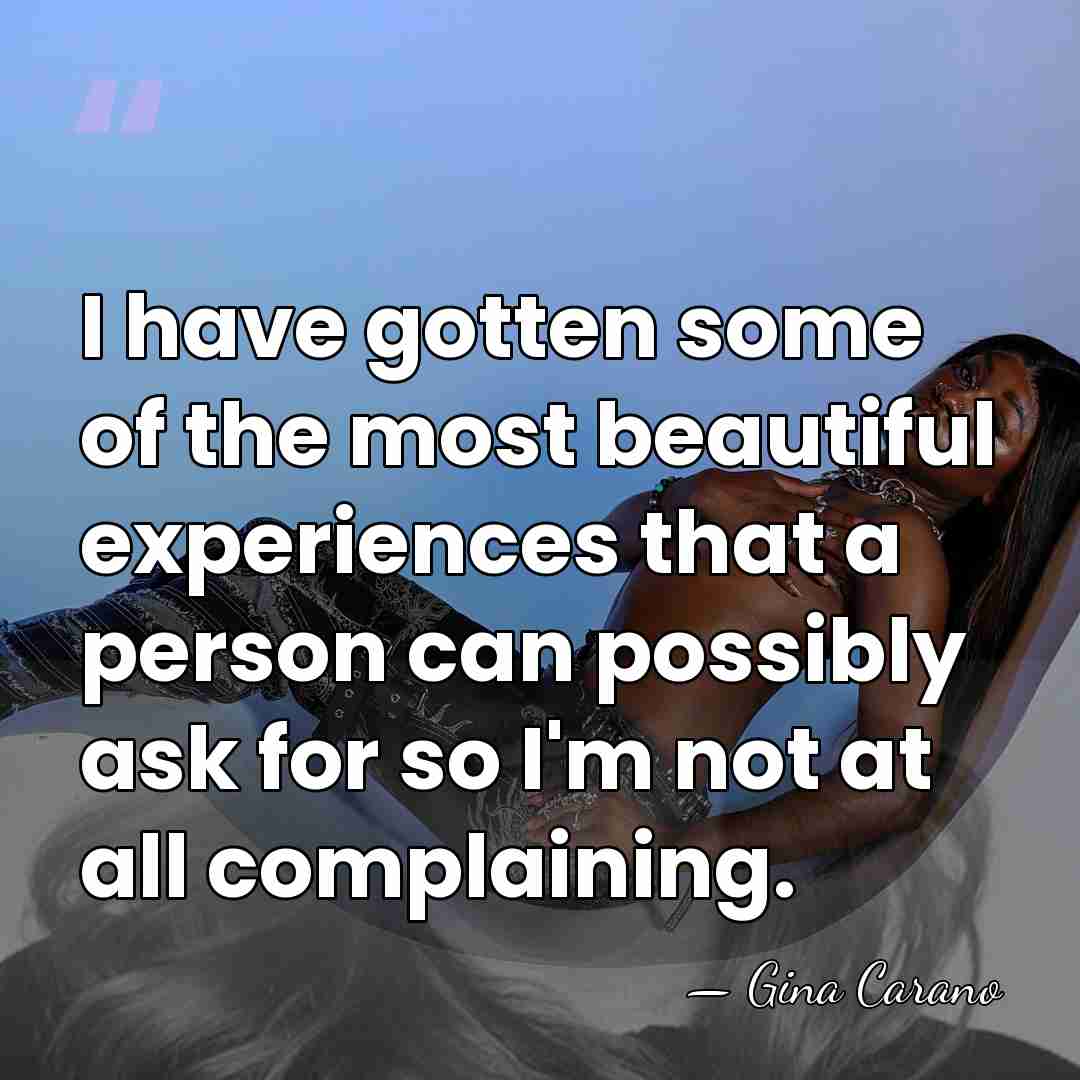 I have gotten some of the most beautiful experiences that a person&hellip; - Gina Carano