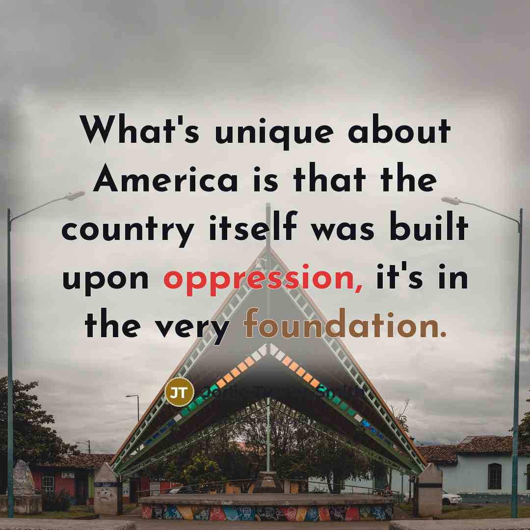 “What's unique about America is that the country itself was…” quote by Jodie Turner-Smith