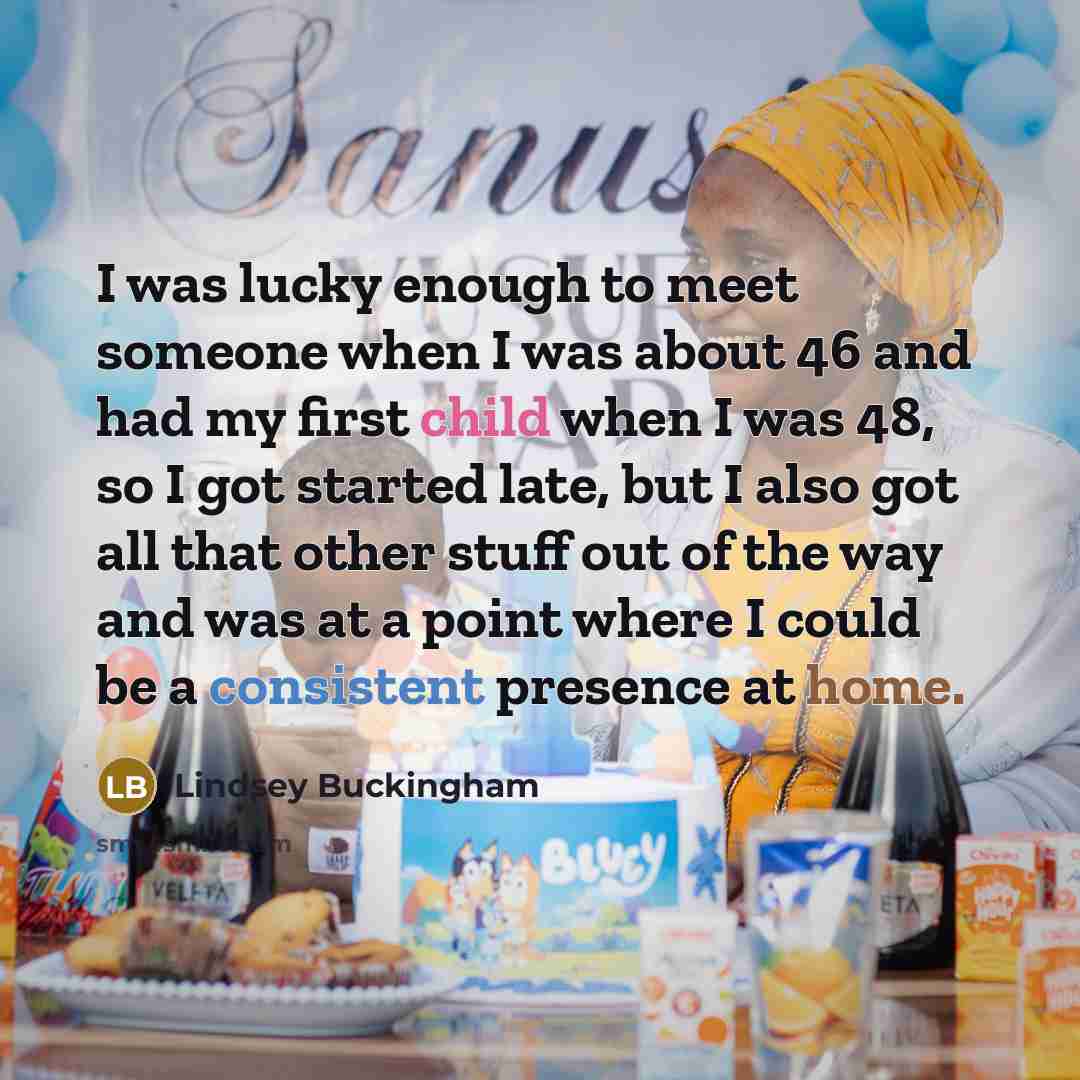 “I was lucky enough to meet someone when I was…” quote by Lindsey Buckingham