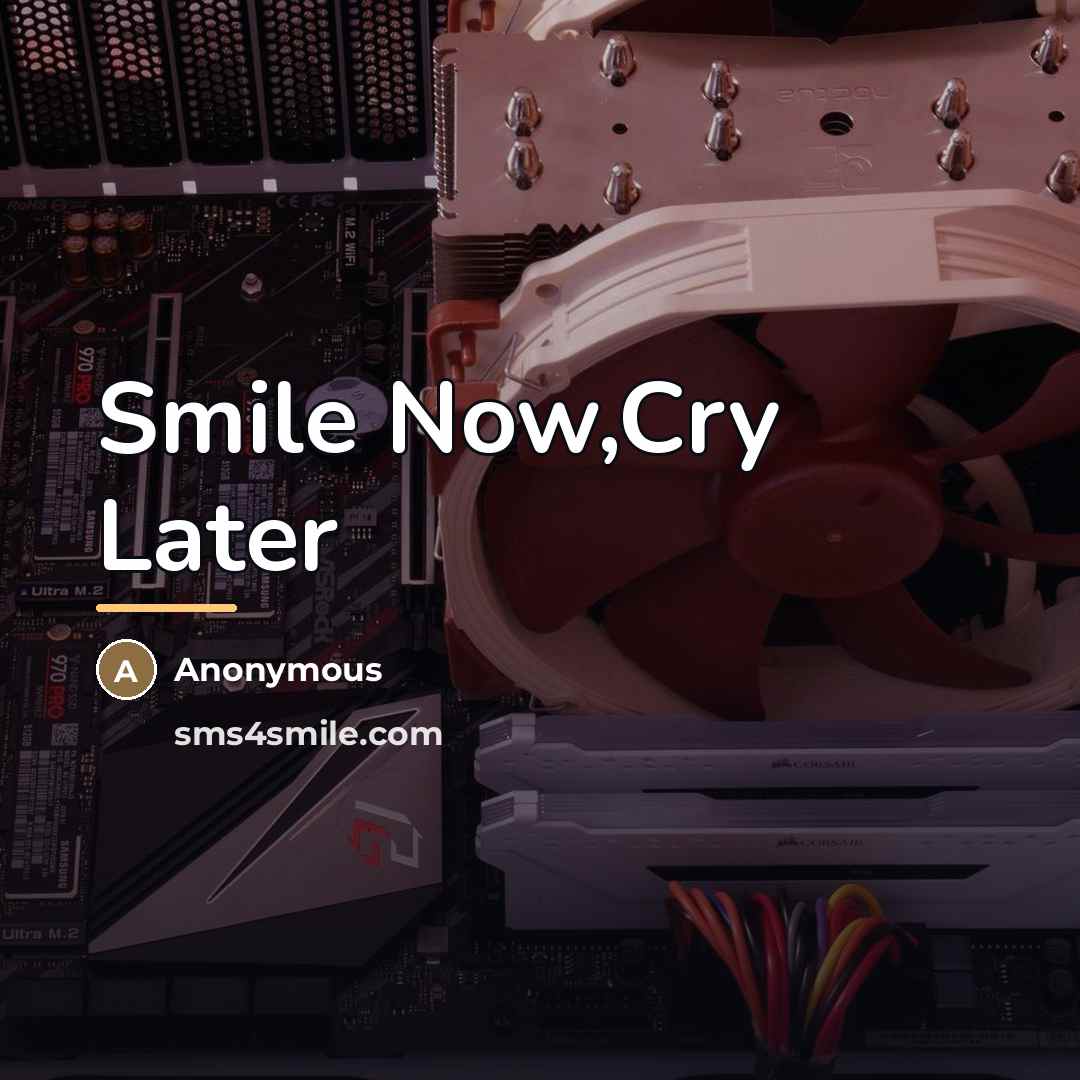 “Smile Now,Cry Later…” quote by Anonymous