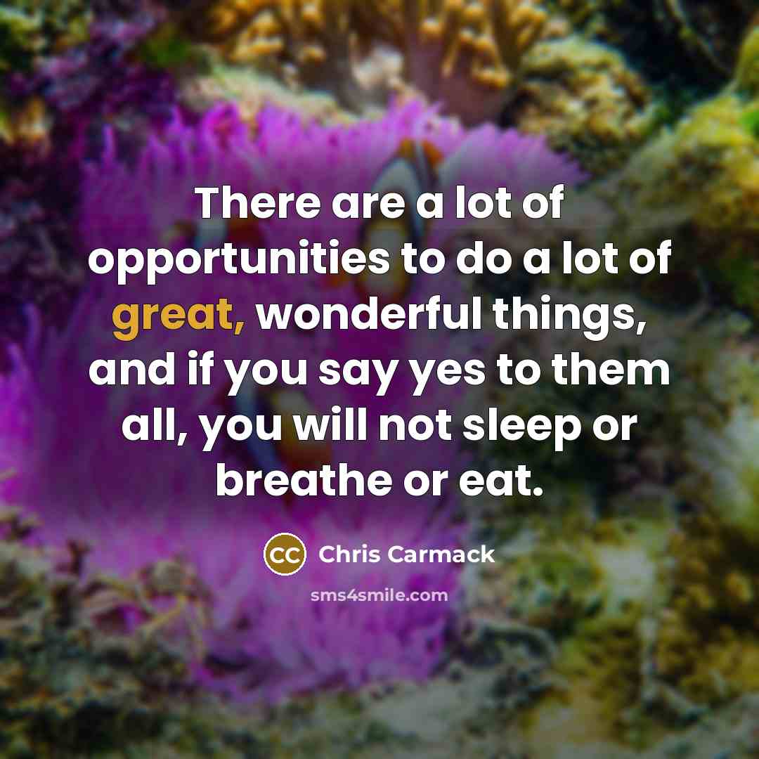 “There are a lot of opportunities to do a lot…” quote by Chris Carmack