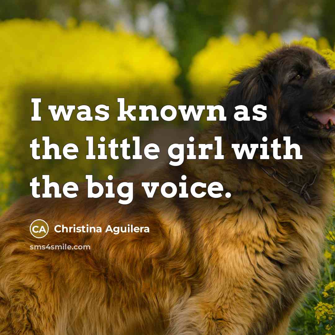 “I was known as the little girl with the big…” quote by Christina Aguilera