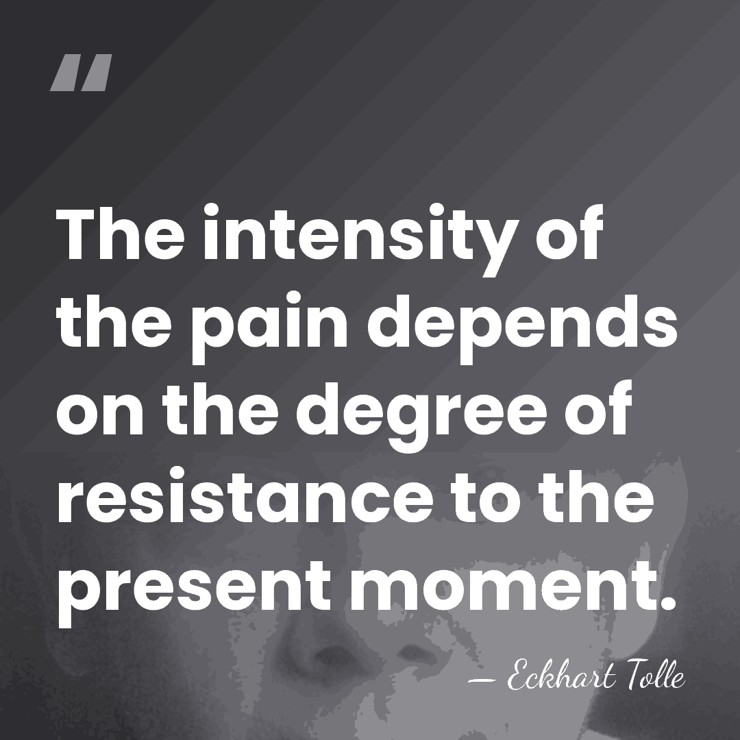 The intensity of the pain depends on the degree of resistance to&hellip; - Eckhart Tolle
