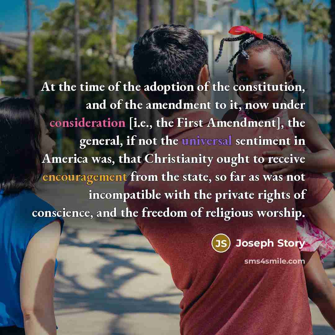 “At the time of the adoption of the constitution, and…” quote by Joseph Story