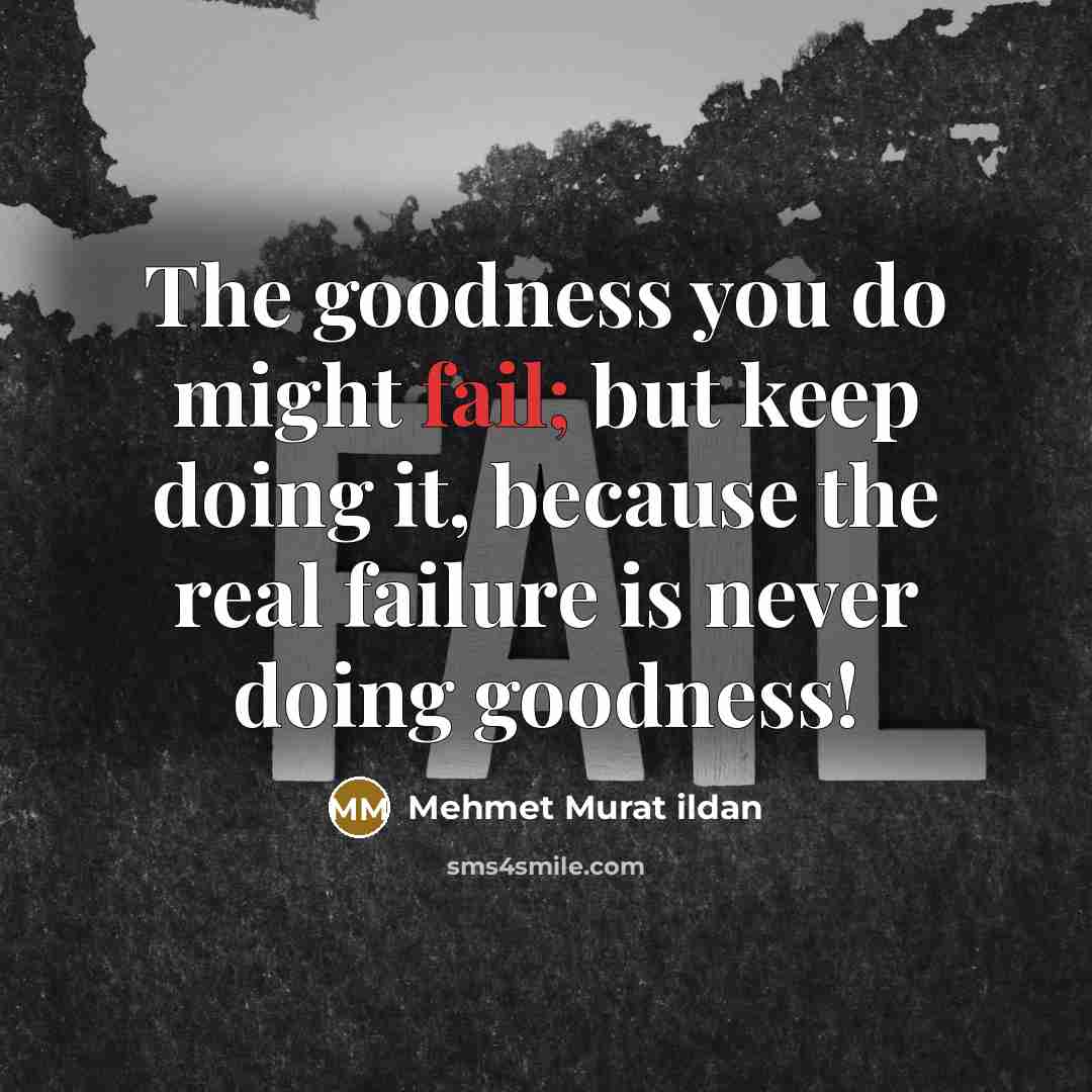 “The goodness you do might fail; but keep doing it,…” quote by Mehmet Murat Ildan