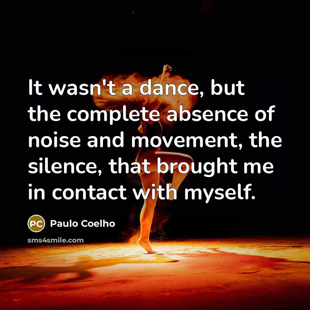 “It wasn't a dance, but the complete absence of noise…” quote by Paulo Coelho