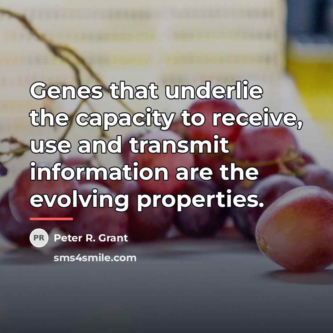 “Genes that underlie the capacity to receive, use and transmit…” quote by Peter R. Grant