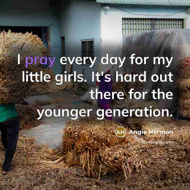 “I pray every day for my little girls. It's hard…” quote by Angie Harmon