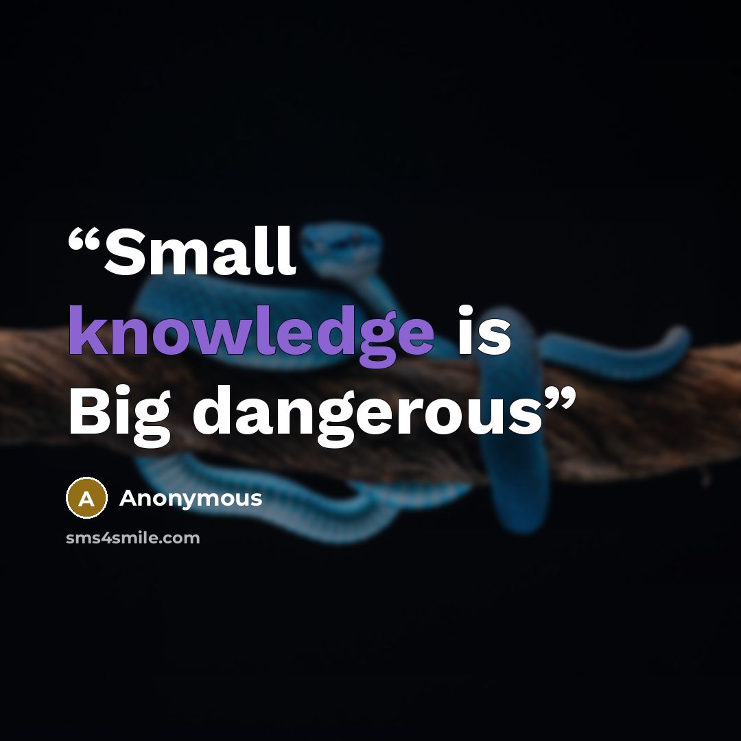 “Small knowledge is Big dangerous” quote by Anonymous