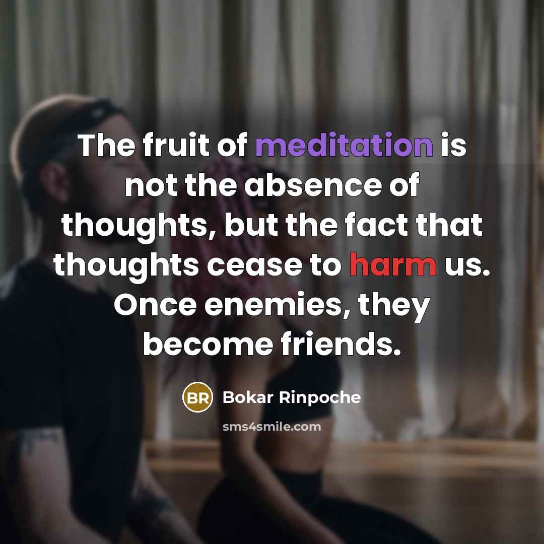 “The fruit of meditation is not the absence of thoughts,…” quote by Bokar Rinpoche