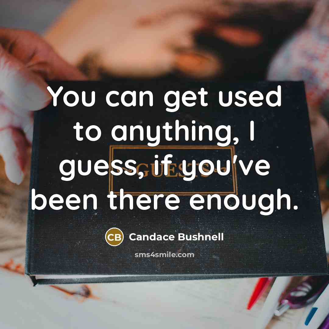 “You can get used to anything, I guess, if you've…” quote by Candace Bushnell