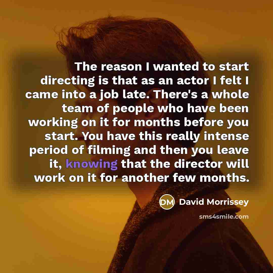 “The reason I wanted to start directing is that as…” quote by David Morrissey