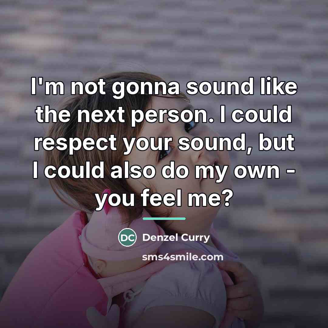“I'm not gonna sound like the next person. I could…” quote by Denzel Curry