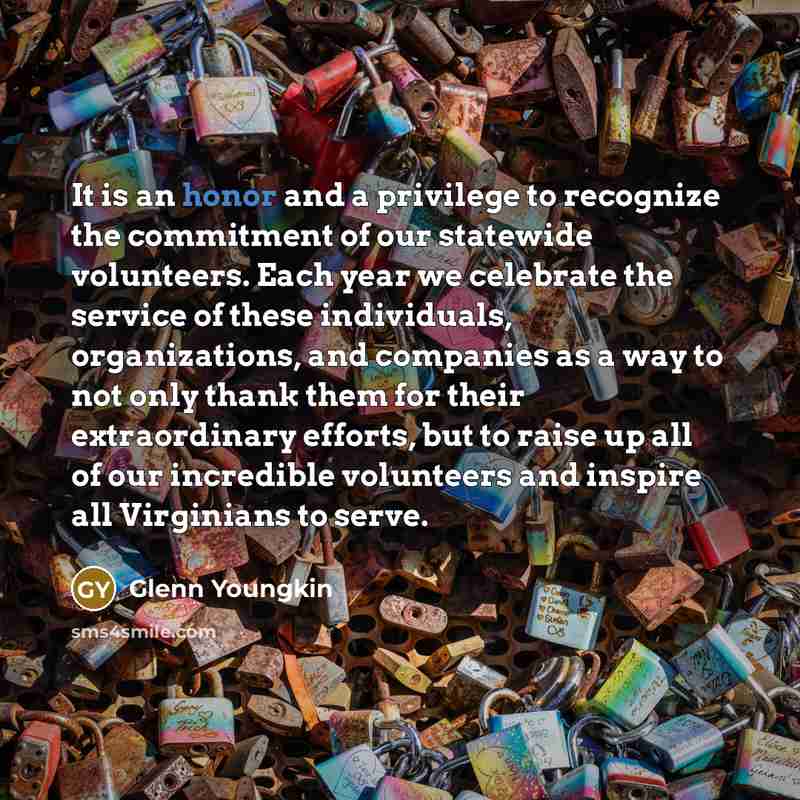 “It is an honor and a privilege to recognize the…” quote by Glenn Youngkin