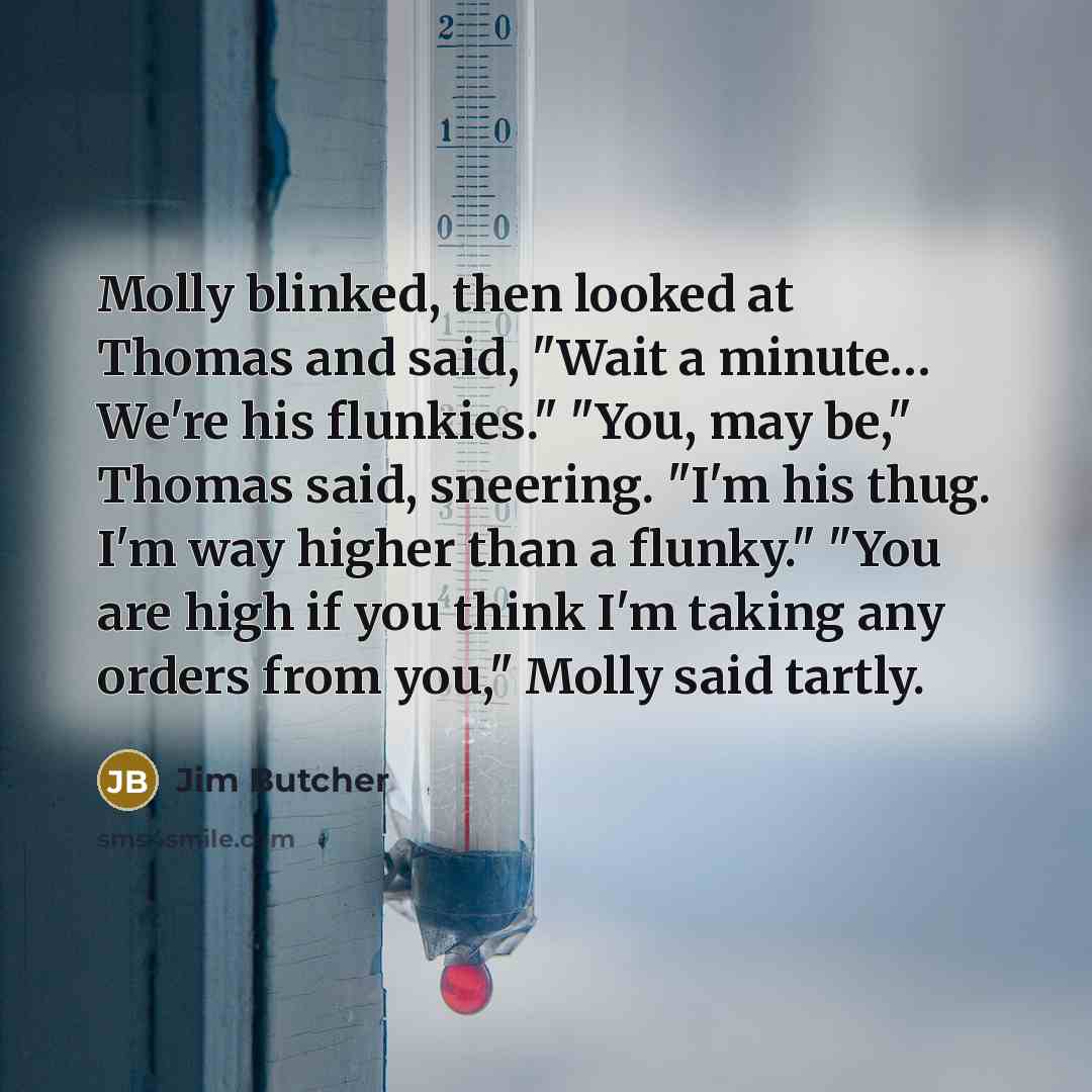 “Molly blinked, then looked at Thomas and said, "Wait a…” quote by Jim Butcher