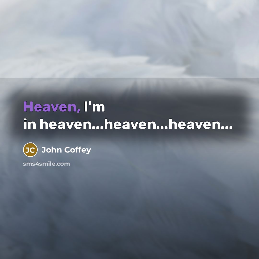 “Heaven, I'm in heaven...heaven...heaven...…” quote by John Coffey