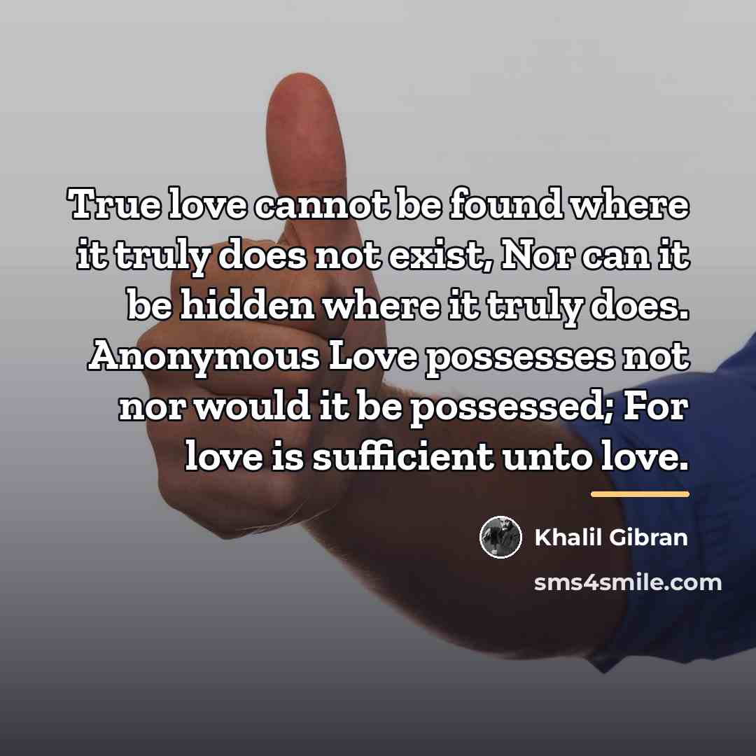 “True love cannot be found where it truly does not…” quote by Khalil Gibran