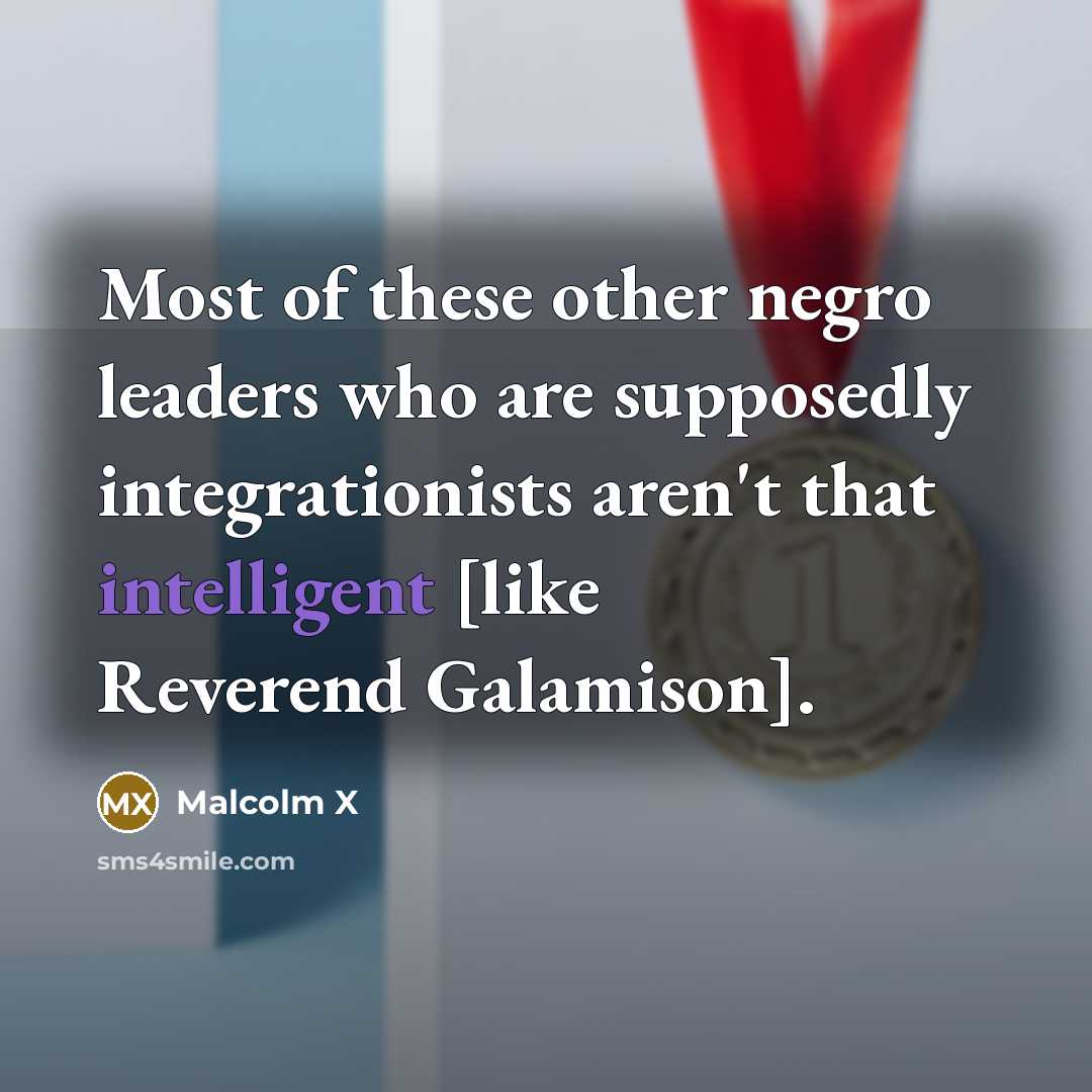 “Most of these other negro leaders who are supposedly integrationists…” quote by Malcolm X