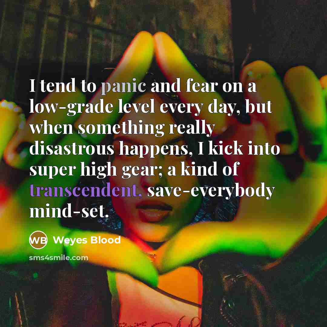 “I tend to panic and fear on a low-grade level…” quote by Weyes Blood