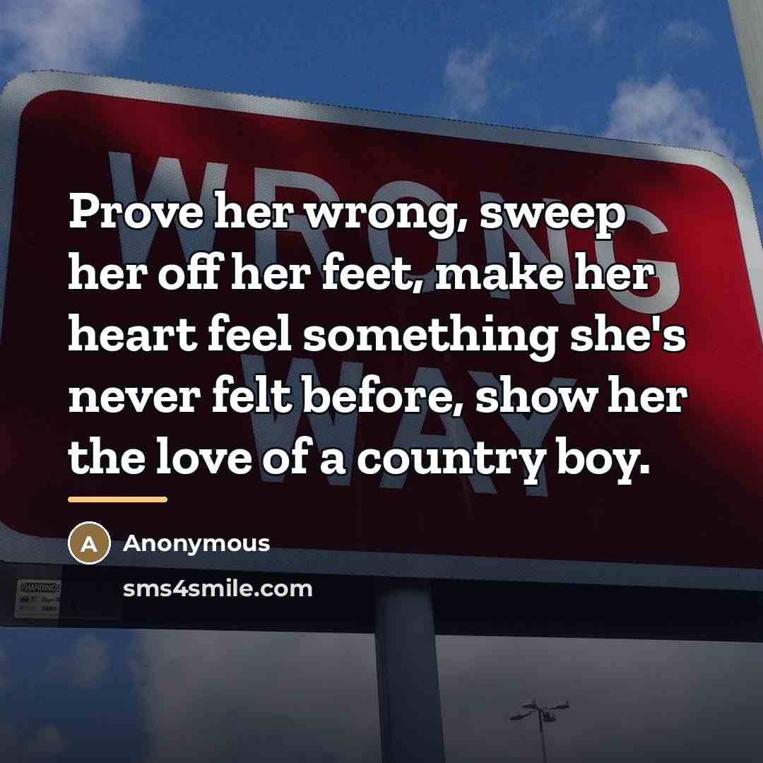 “Prove her wrong, sweep her off her feet, make her…” quote by Anonymous