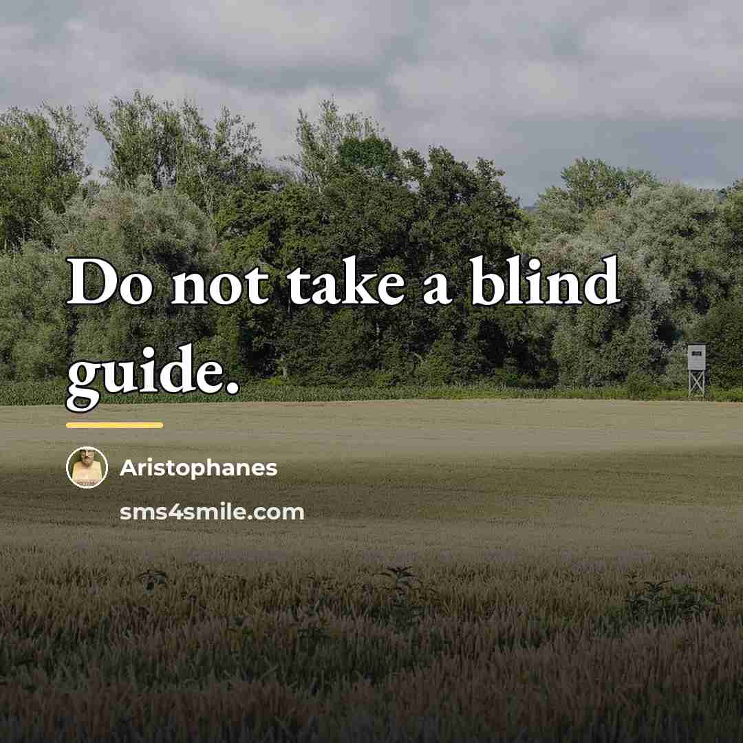 “Do not take a blind guide.…” quote by Aristophanes