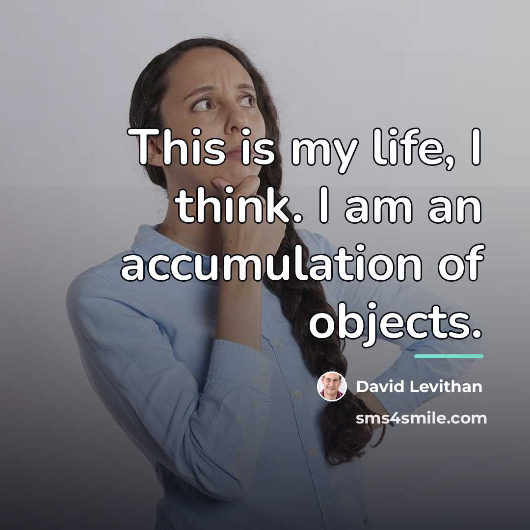 “This is my life, I think. I am an accumulation…” quote by David Levithan