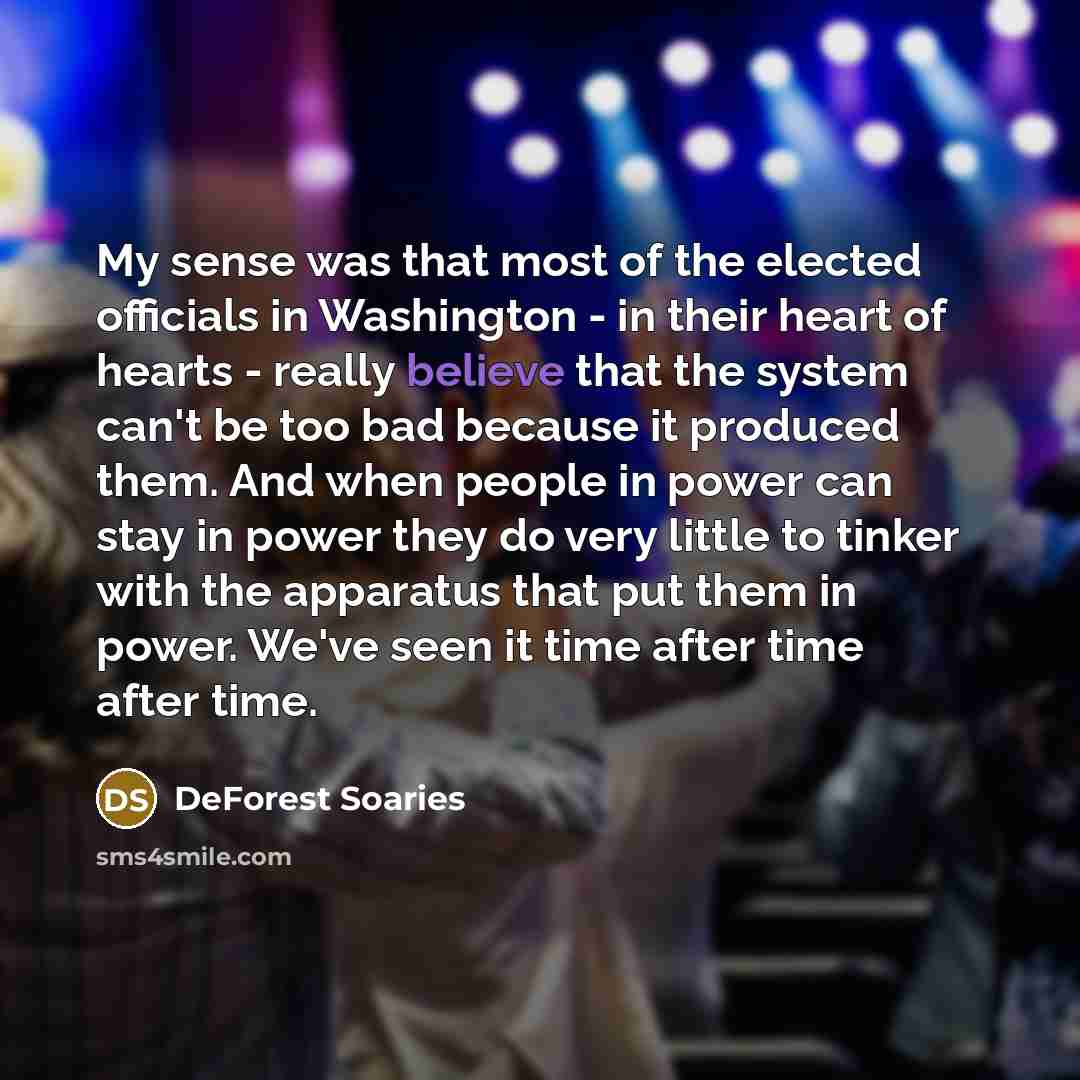 “My sense was that most of the elected officials in…” quote by DeForest Soaries