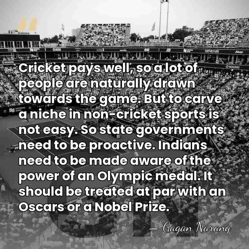 Cricket pays well, so a lot of people are naturally drawn towards&hellip; - Gagan Narang